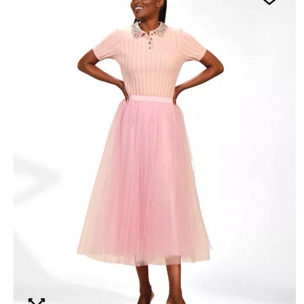 Isaac Mizrahi Pink Tulle Midi Skirt - NWT